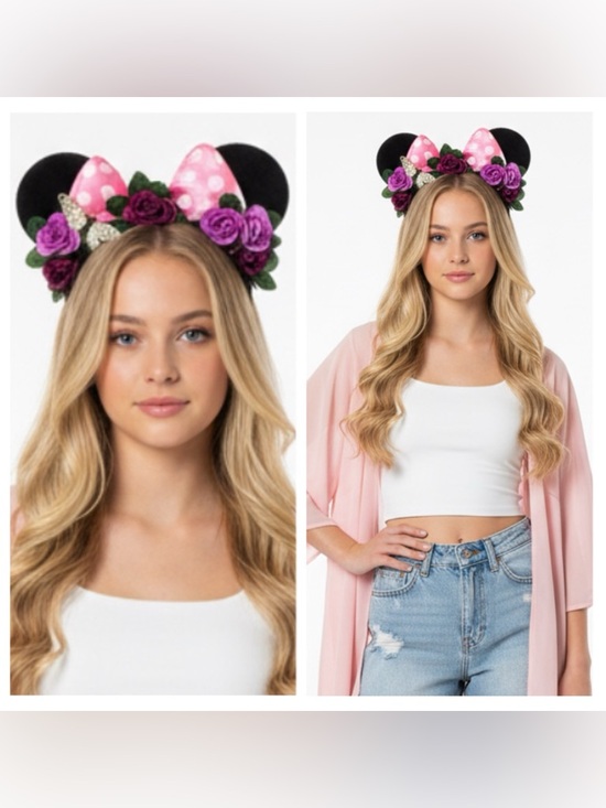 Hand Crafted Other - Disney Inspired Minnie Ears Flower Crown Kids/Adults  Minnie Flower Crown